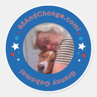 Pegatina Redonda 85AndChange_GrannyGobama_Sticker