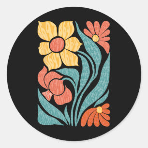 Pegatina Redonda 8647 Boho floral sutil anti Trump