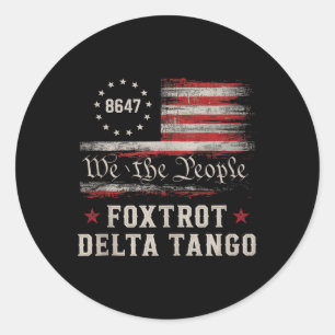 Pegatina Redonda 8647 Foxtrots Deltas Tangos Camiseta sin Mangas de