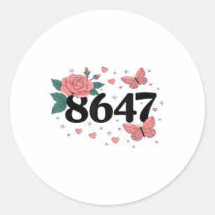 Pegatina Redonda 8647 Retro 86 47 Presidente de arte anti-trump