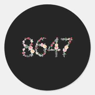 Pegatina Redonda 8647 Retro 86 47 Presidente de la Flor Anti-Trump