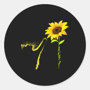 Pegatina Redonda 8647 Sutil Anti Trump 86 47 Cat Sunflower