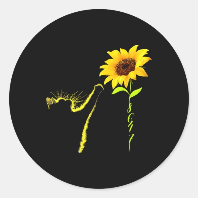 Pegatina Redonda 8647 Sutil Anti Trump 86 47 Cat Sunflower (Anverso)