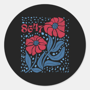 Pegatina Redonda 8647 Sutil Anti Trump 86 47 Floral Boho Estilo 4