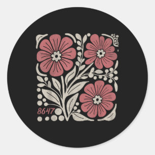 Pegatina Redonda 8647 Sutil Anti Trump 86 47 Floral Boho Style _3