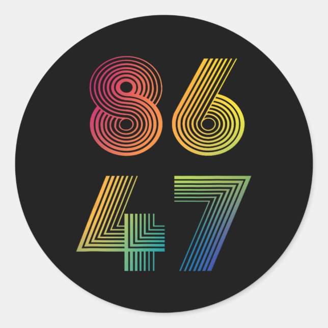 Pegatina Redonda 86 47 Presidente Anti Trump 8647 (Anverso)