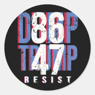 Pegatina Redonda 86 Imposición de 47 Camisas contra Trump 47 Trump