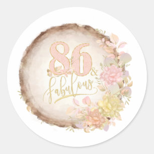 Pegatina Redonda 86 y Fabulous Floral