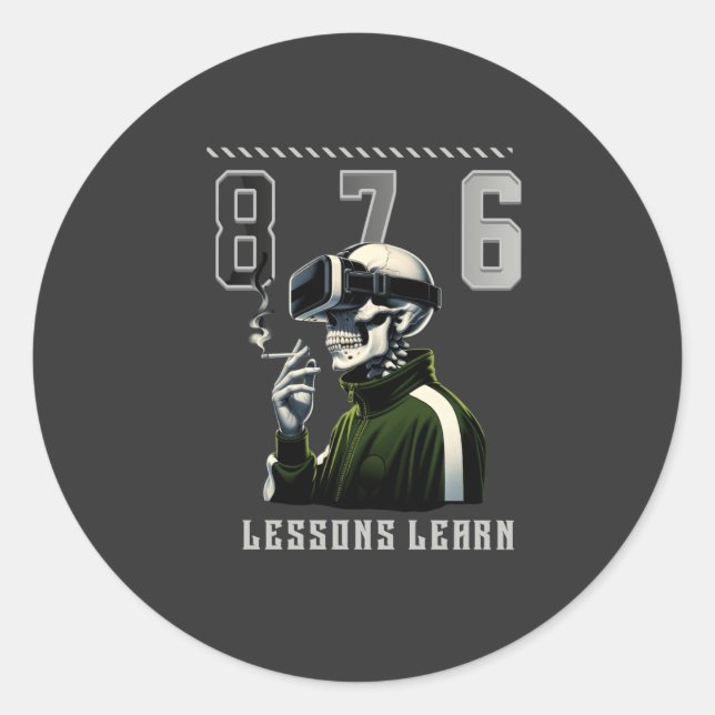 Pegatina Redonda 876 LESSONS LEARN Sticker (Anverso)