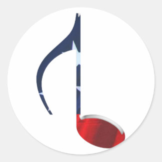 Pegatina Redonda 8.ª Nota Invertida Bandera Estadounidense