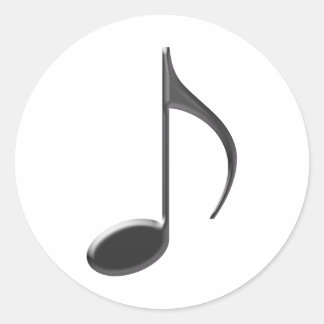Pegatina Redonda 8.ª Nota musical Color negro sobre fondo blanco