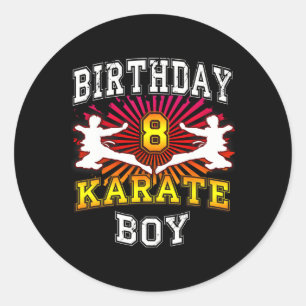 Pegatina Redonda 8.º cumpleaños - Karate Niño de 8 años