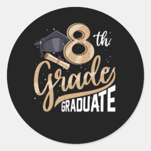 Pegatina Redonda 8.º Graduado 2022 Graduado Superior