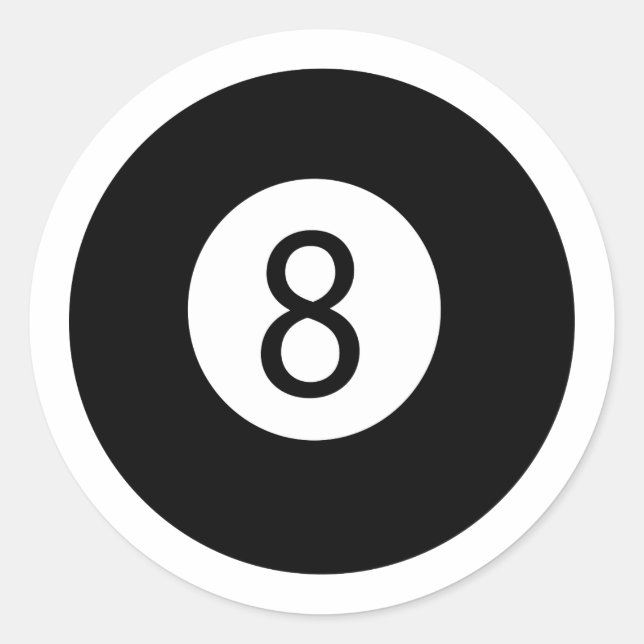Pegatina Redonda 8 Ball (Anverso)