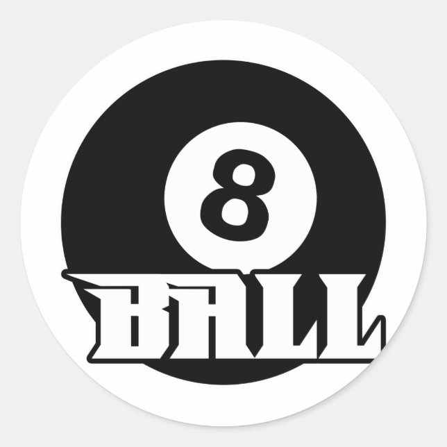 Pegatina Redonda 8 Ball (Anverso)