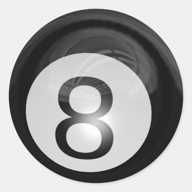 Pegatina Redonda 8 Ball (Anverso)
