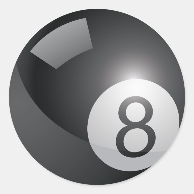 Pegatina Redonda 8 Ball (Anverso)