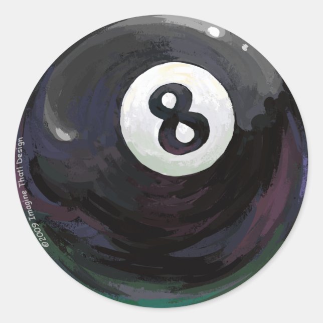 Pegatina Redonda 8 Ball (Anverso)