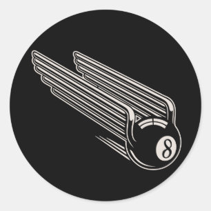 Pegatina Redonda 8-Ball - Aero- alas