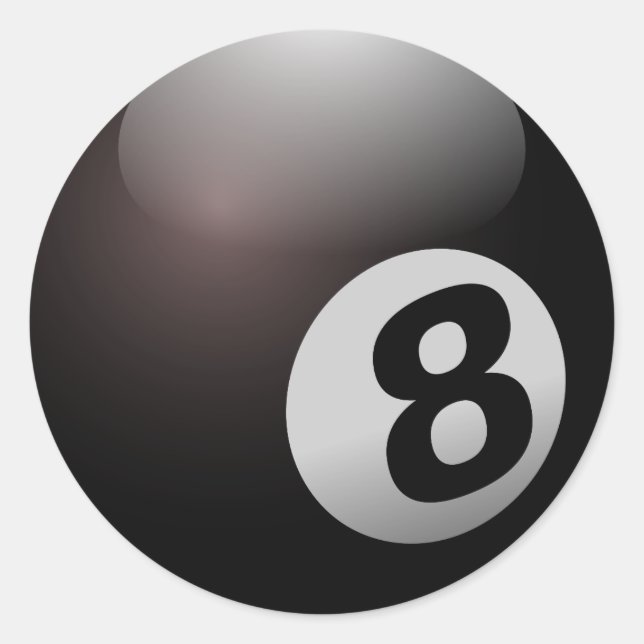 Pegatina Redonda 8 Ball Billiard Pool (Anverso)