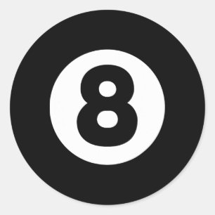 Pegatina Redonda 8 Ball Billiards Lazy Halloween Disstume divertida