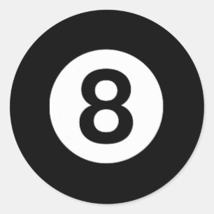 Pegatina Redonda 8 Ball Billiards Pool Table Costume Ocho Ball