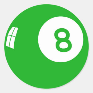 Pegatina Redonda ¡8 Ball verde!