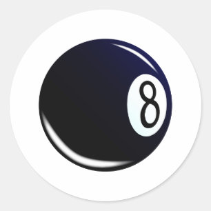 Pegatina Redonda 8 bolas aisladas