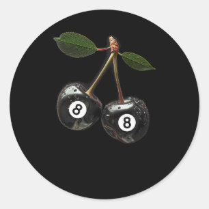 Pegatina Redonda 8 Bolsas de billar Jugador de Billar