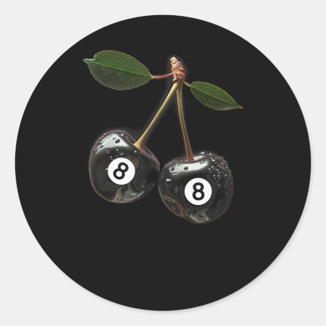 Pegatina Redonda 8 Bolsas de billar Jugador de Billar (Anverso)