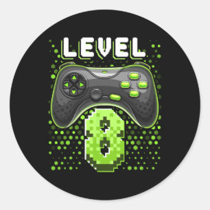 Pegatina Redonda 8 Controlador de videojuegos 8º regalo de jugador 