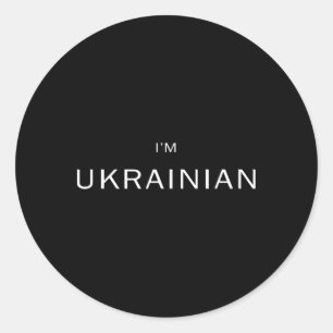 Pegatina Redonda 8 de mayo Presidente Volodímir Zelenski Soy ucrani