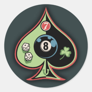 Pegatina Redonda 8 de Spades