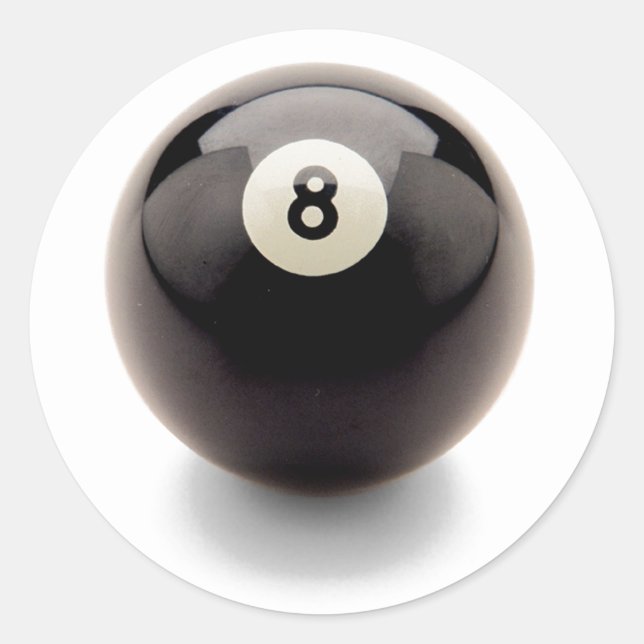 Pegatina Redonda 8 Ocho bolas Scrapbooking Billiards Pool Detrás (Anverso)