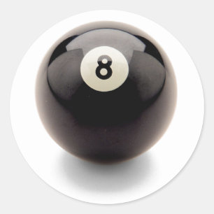 Pegatina Redonda 8 Ocho bolas Scrapbooking Billiards Pool Detrás