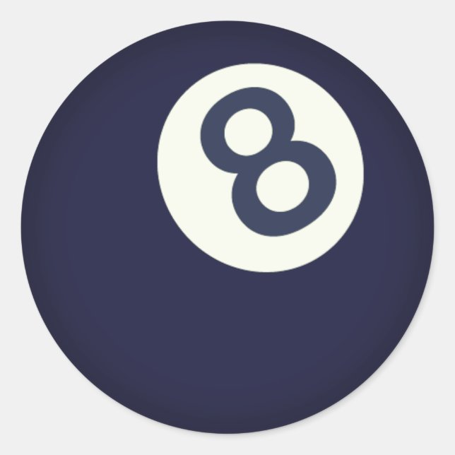 Pegatina Redonda 8 Pool Ball (Anverso)