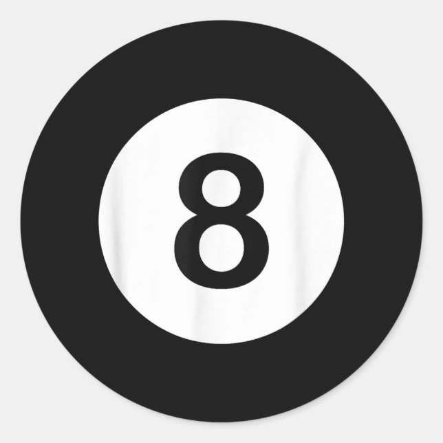 Pegatina Redonda 8 tetas de billar de bolas, regalo de amante de lo (Anverso)