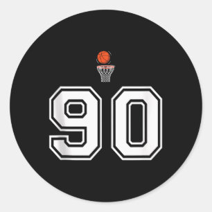 Pegatina Redonda 90 Número Basketball Estilo Vintage White Tank Top