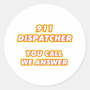 Pegatina Redonda 911 dispatcher-1