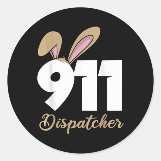 Pegatina Redonda 911 Dispatcher Easter Pullover Hoodie  (Anverso)