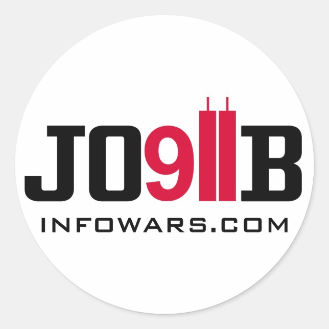Pegatina Redonda 911 INSIDEJOB infowars.com (Anverso)
