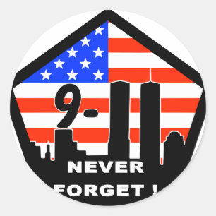 Pegatina Redonda 911 nunca olvidar