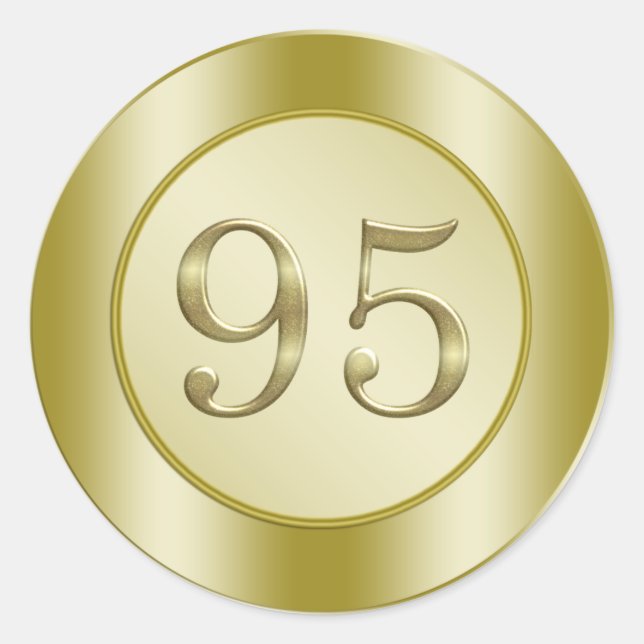Pegatina Redonda 95.ª fiesta de cumpleaños (Anverso)
