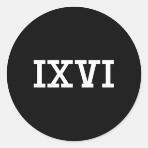 Pegatina Redonda 96 Antiguos Ro Numerales