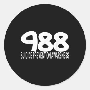 Pegatina Redonda 988 Atención Mental de Salud de Línea Directa de P