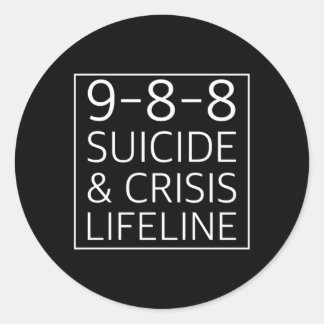 Pegatina Redonda 988 Crisis de concienciación sobre el suicidio Lín