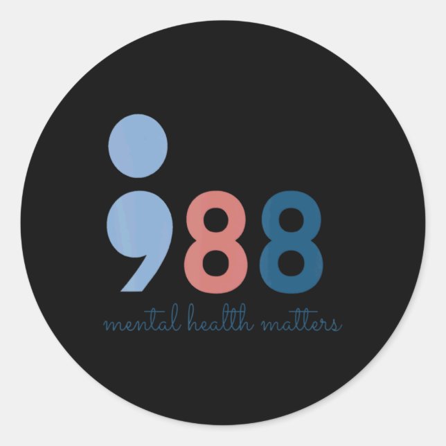 Pegatina Redonda 988 Mental Health S Suicide Prevention Aware  (Anverso)