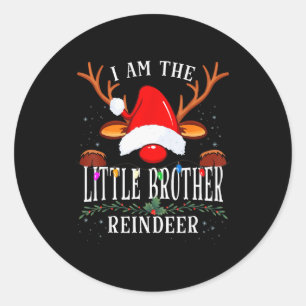 Pegatina Redonda 99 Soy El Hermano Menor Reno Navidad Fami