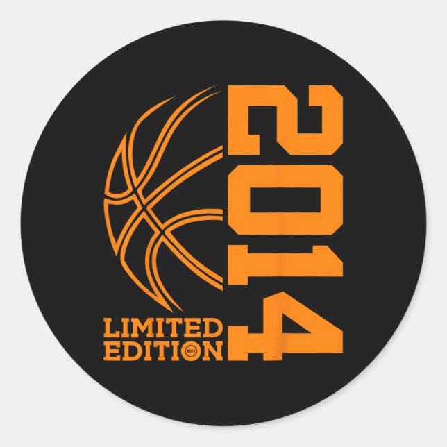 PEGATINA REDONDA 9.º CUMPLEAÑOS BASKETBALL LIMITED EDITION 2014 (Anverso)