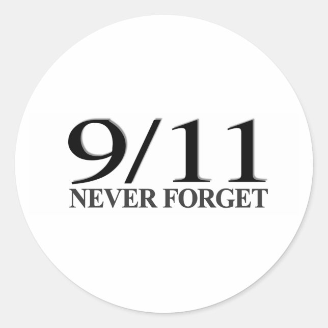 Pegatina Redonda 9/11 Nunca olvidar (Anverso)